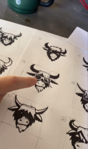 Behind the scenes Mike Morgan Logo design art for Yaks Mt Shasta